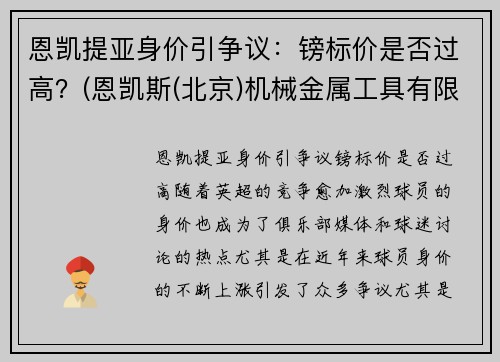 恩凯提亚身价引争议：镑标价是否过高？(恩凯斯(北京)机械金属工具有限公司)